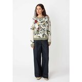 IVKO WOMAN žakardni pulover/ cvetni motiv - prljavo bela 242533.011