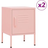  Noćni ormarići 2 kom ružičasti 35 x 35 x 51 cm čelični | shoptok.hr