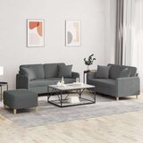  3-dijelni set sofa s jastucima tamnosivi od tkanine | shoptok.hr