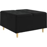  Otoman za pohranu s jastukom Crna 80 x 80 x 45 cm Baršun | shoptok.hr