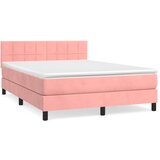 The Living Store Box spring postelja z vzmetnico roza 140x200 cm žamet - Box Spring Postelja, (21491202) | Shoptok.si