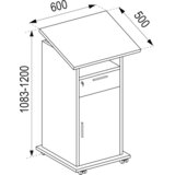 MID.YOU Stoječi Pult Neta, Bela, Barva Hrasta | Shoptok.si