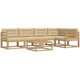  Set vanjskih sofa 6 kom. Bijela i bež Poliester | shoptok.hr