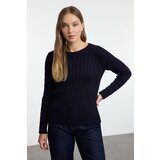 Trendyol Navy Blue Hair Knitted Crew Neck Knitwear Sweater | Shoptok.si