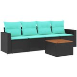  5-dijelni set vrtnih sofa od poliratana s jastucima crni | shoptok.hr