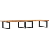  Zidna polica za umivaonik od čelika i masivnog bagremovog drva Smeđa 160 x 50 x 2 cm | shoptok.hr