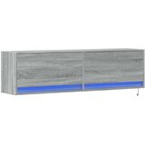 vidaXL Stenska TV omarica z LED lučkami siva sonoma 140x31x38 cm | Shoptok.si
