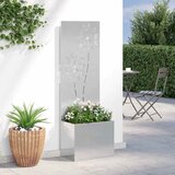  Privatnost u vrtu Cvjetni Srebrna 50 x 150 cm Nehrđajući čelik | shoptok.hr