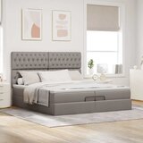 Otomanski okvir kreveta s madracima smeđesivi 200x200cm tkanine | shoptok.hr