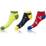 Bellinda CRAZY IN-SHOE SOCKS 3x - Modern colorful low crazy socks unisex - yellow - green - blue
