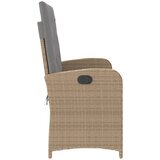  Vrtni naslonjač s jastucima bež od poliratana 105 x 59 x 93 cm | shoptok.hr