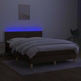  box spring s madracem LED tamnosmeđi 140x190 cm tkanina | shoptok.hr