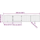 vidaXL Vrata za pse s vratašcima 4 panela sklopiva 320 cm drvo topole | shoptok.hr