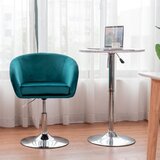  Višinsko nastavljiv stol z okroglim naslonjalom, vrtljiv za 360°, oblazinjen, zelene barve | Shoptok.si