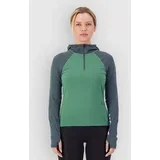 Bella Merino Hood Funkcijska majica deep jade / dark cypress