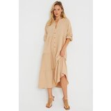 Cool & Sexy Women's Loose Midi Dress Camel Q982 | shoptok.hr