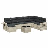  9-dijelni set vrtnih sofa od poliratana s jastucima svjetlosivi | shoptok.hr