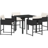  Set za blagovanje na otvorenom s jastučićima crni poli ratan | shoptok.hr