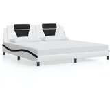 Okvir kreveta LED bijelo-crni 200 x 200 cm umjetna koža | shoptok.hr