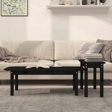  2-dijelni set stolića za kavu crni od masivne borovine | shoptok.hr