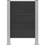  Ograda za kante za smeće Siva 85 x 12 x 115 cm Aluminij i WPC - Siva I oblik 85 cm | shoptok.hr