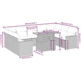 vidaXL 10-dijelni set vrtnih sofa s jastucima bež od poliratana | shoptok.hr