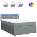 Maison Chic Box spring posteljni - Vzmetna postelja z vzmetnico svetlo siv 140x190 cm blago SL17023, (21894975) | Shoptok.si
