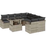  9-delni set sedežne garniture z blazinami svetlo sivi poliratan, (22091968) | Shoptok.si