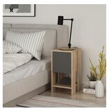 Homitis Antracitna nočna omarica z detajli iz hrastovega lesa Garetto Ema | Shoptok.si