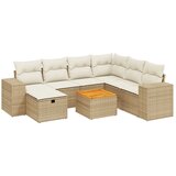 Maison Chic Seti vrtnega pohištva - Vrtna garnitura - Vrtni pohištvo set 8-delna z blazinami bež poli ratan, (21800140) | Shoptok.si