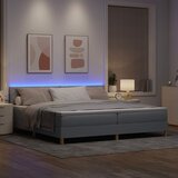  LED Box Spring Krevet Svijetlo siva 200 x 200 cm tkanina | shoptok.hr