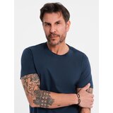 Ombre Classic BASIC men's cotton T-shirt - navy blue | Shoptok.si
