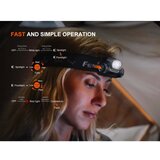 Fenix HM55RABL - LED prigušiva punjiva čelna lampa LED/USB 1600mAh IP68 1200lm 141,2 h crna | Eponuda.com