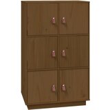Maison Chic Visoka omara - Komoda - Predalnik medeno rjava 67x40x108,5 cm trdna borovina, (21720914) | Shoptok.si
