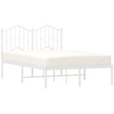  Metalni okvir za krevet s uzglavljem bijeli 120x200 cm | shoptok.hr