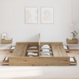  Krevetna konstrukcija za pohranu sivo Sonoma hrast artisan | shoptok.hr
