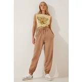 Happiness İstanbul Women's Biscuits Wide Jogging Sweatpants