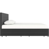 Støraa Tamno sivi tapecirani bračni krevet s prostorom za odlaganje 180x200 cm Rose – | shoptok.hr