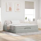  Otomanski krevet s madracem svijetlosivi 180x200 cm baršunasti | shoptok.hr