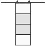  Klizna vrata s priborom crna 76 x 205 cm kaljeno staklo | shoptok.hr