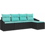 vidaXL Set sofe 5 kom. Crna poliratan - Crna bez stola | shoptok.hr