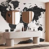  Foto tapeta - Black and White Map 200x140 Vodootporna | shoptok.hr