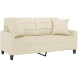  Dvosjed s ukrasnim jastucima boja Krem 140 cm umjetna koža | shoptok.hr