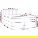  Krevet box spring s madracem LED smeđesivi 120 x 200 cm tkanina | shoptok.hr