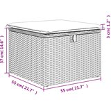  Vrtni tabure s jastukom svijetlosivi 55x55x37 cm od poliratana | shoptok.hr