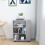 Ormarić s kotačima siva boja betona 60 x 35 x 75 cm od iverice | shoptok.hr