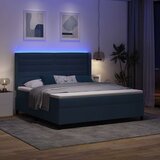  Postelja s podnožjem in vzmetnico & LED modra 180x200 cm tkanina, (22049974) | Shoptok.si