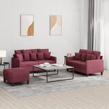 3-dijelni set sofa s jastucima crvena boja vina od tkanine | shoptok.hr