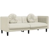 Maison Chic kavč - Sofa - Kanape trosed z blazinami krem žamet, (21726559) Cene