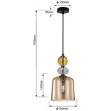  Visilica na sajli TROPEA 1xE27/15W/230V crna/zadimljeno bež/ružičasta | Eponuda.com